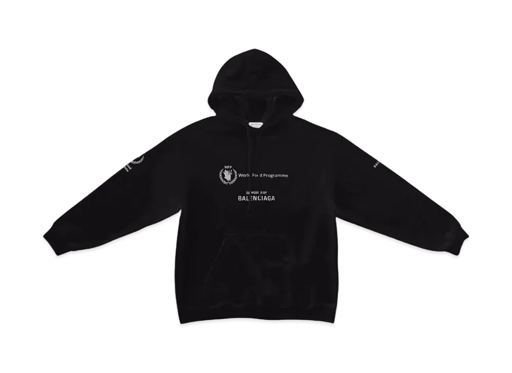 BALENCIAGA MENS WFP Hoodie Medium Fit "Black/White"