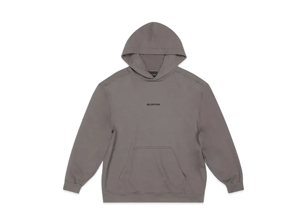 BALENCIAGA MENS Back Hoodie Medium Fit "Grey/Black"