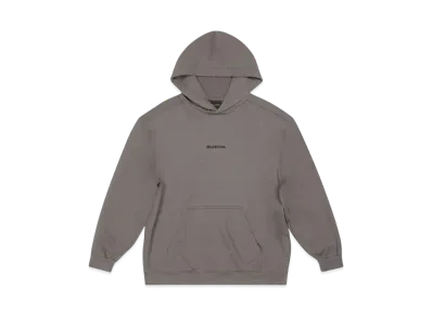 BALENCIAGA MENS Back Hoodie Medium Fit "Grey/Black"