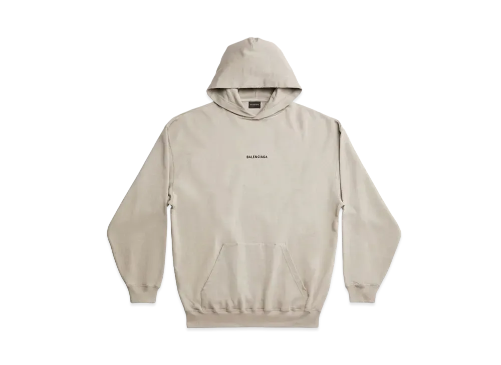BALENCIAGA MENS Back Hoodie Medium Fit "Beige/Black"