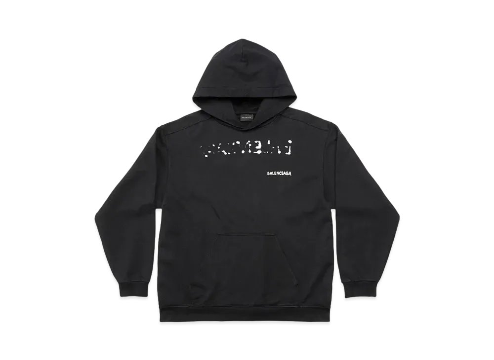 BALENCIAGA MENS Hand Drawn Balenciaga Hoodie Medium Fit "Black"