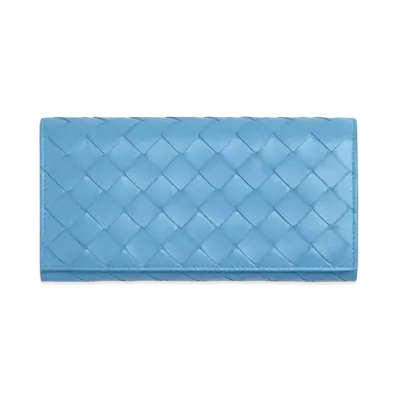 Bottega Veneta Intrecciato Lambskin Flap Long Wallet "Windswept"