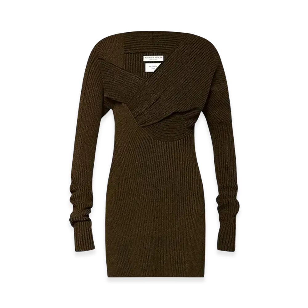 Bottega Veneta Women's Weave Knit Dress "Brown"