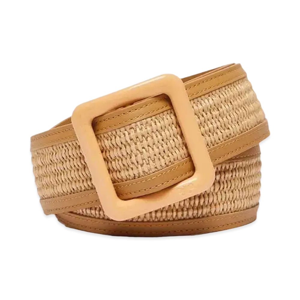 Max Mara Bocca Cotton Nylon Leather Belt "Beige"