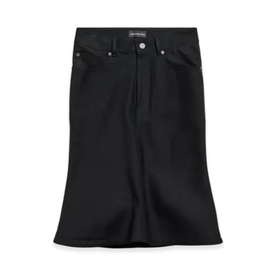 BALENCIAGA Women's Godet Midi Skirt "Black"
