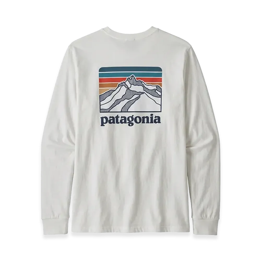 Patagonia L/S Line Logo Ridge Responsibili Tee "White"