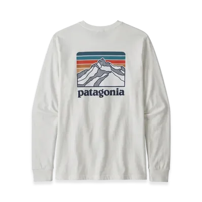 Patagonia L/S Line Logo Ridge Responsibili Tee "White"