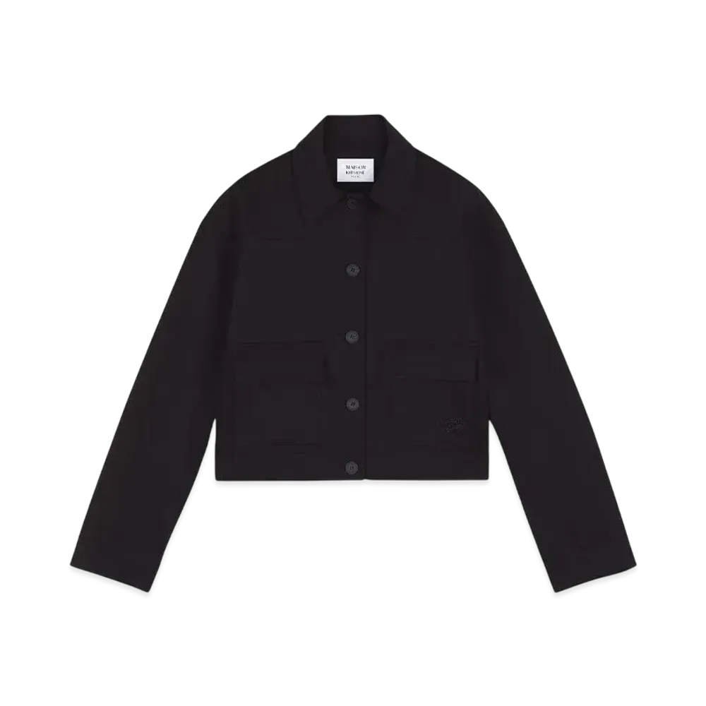 Maison Kitsune Button Cropped Jacket "Black"