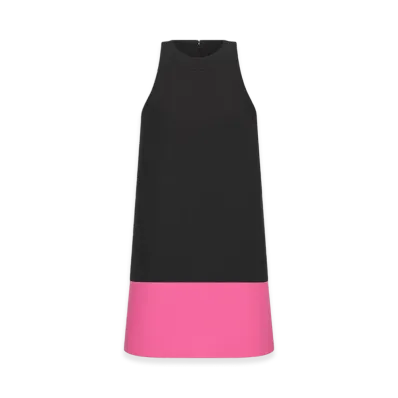 Dior Women's A-Line Dress Wool Silk "Black/Pink"