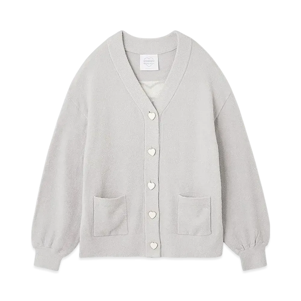 GELATO PIQUE x LE SSERAFIM Smooth Cardigan "Right Gray"