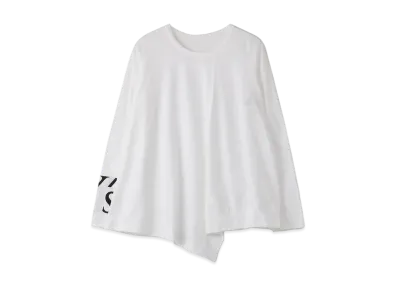 Yohji Yamamoto Y's 30/- PS Y's LOGO PIGMENT PRINT R FLASH LONG SLEEVE T "White"