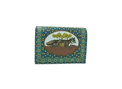 GUCCI Compact Wallet Gucci Garden Bat Fox Leather "Multi"