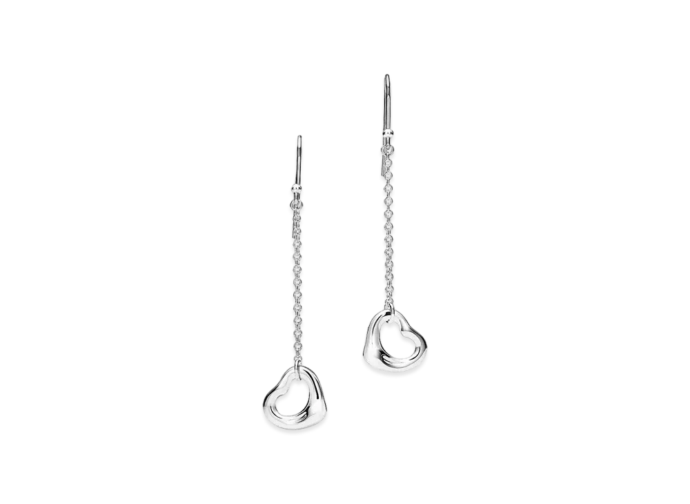 Tiffany & Co. Elsa Peretti Open Heart Drop Earrings "Silver"