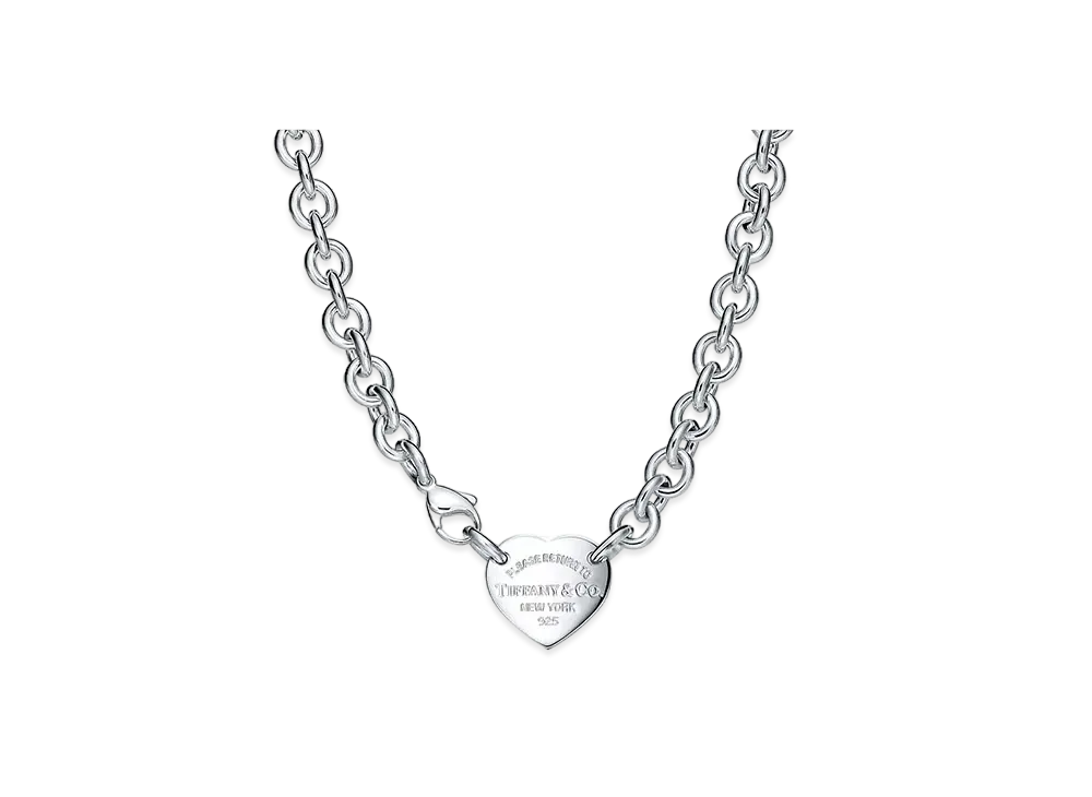 Tiffany & Co. Return to Tiffany Heart Tag Chain Link Choker "Silver"