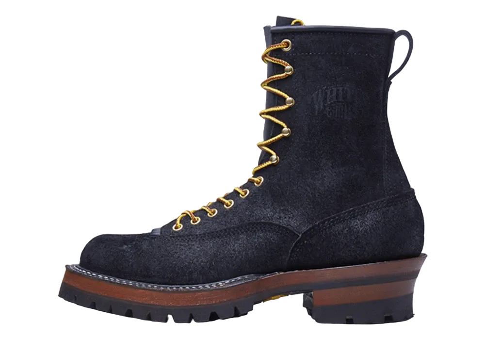 WHITE’S BOOTS WHITE’S 8’ Smoke Jumper Black Oil Tan Roughout 4811 E "Black Roughout" 6012050001018 Vibram #100