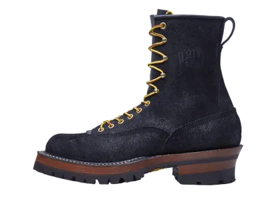 WHITE’S BOOTS WHITE’S 8’ Smoke Jumper Black Oil Tan Roughout 4811 E "Black Roughout" 6012050001018 Vibram #100