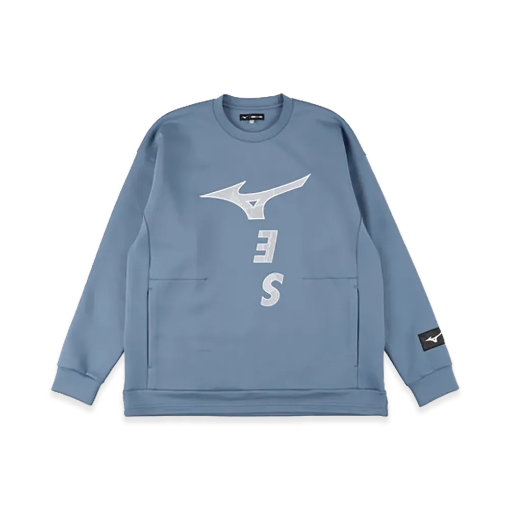 WIND AND SEA x MIZUNO Loose Fit Crewneck Sweatshirt "Wind Blue"