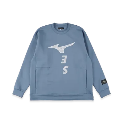 WIND AND SEA x MIZUNO Loose Fit Crewneck Sweatshirt "Wind Blue"