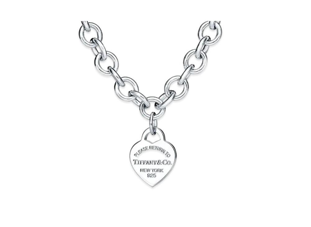 Tiffany & Co. Return to Tiffany Heart Tag Chain Link Necklace "Silver"