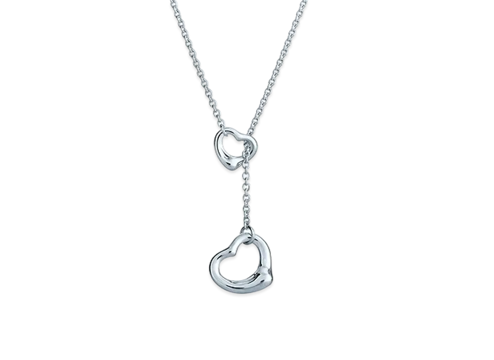 Tiffany & Co. Elsa Peretti Open Heart Lariat Necklace "Silver"