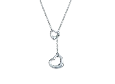 Tiffany & Co. Elsa Peretti Open Heart Lariat Necklace "Silver"