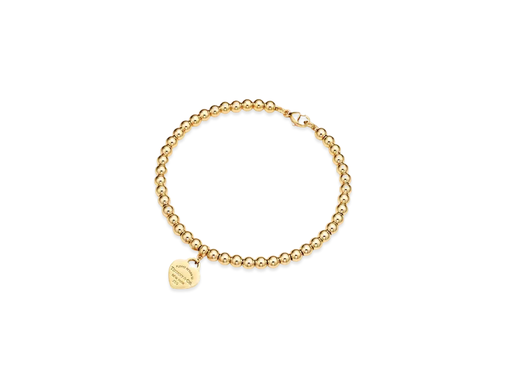 Tiffany & Co. Return to Tiffany Heart Tag Bead Bracelet "Yellow Gold"