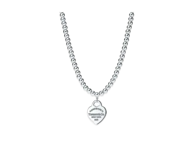 Tiffany & Co. Return to Tiffany Heart Tag Bead Necklace "Sterling Silver"