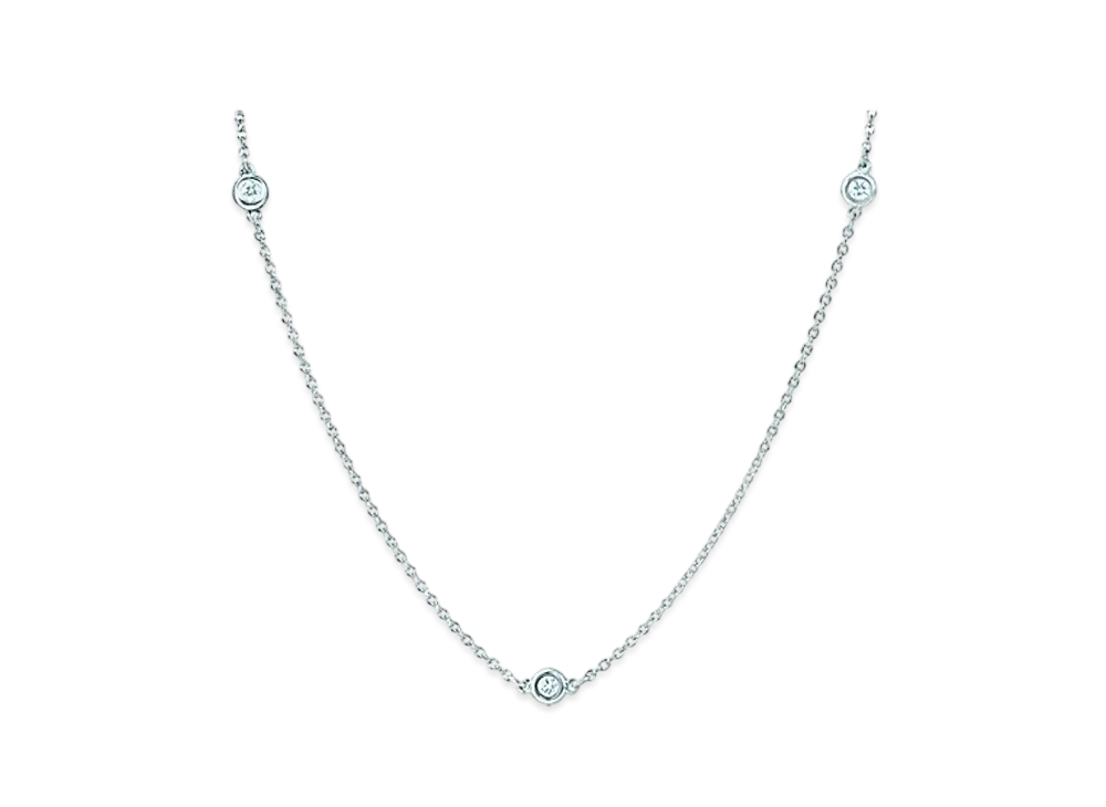 Tiffany & Co. Elsa Peretti Diamond By The Yard Necklace "Sterling Silver"