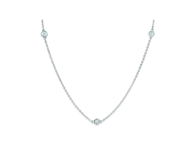 Tiffany & Co. Elsa Peretti Diamond By The Yard Necklace "Sterling Silver"