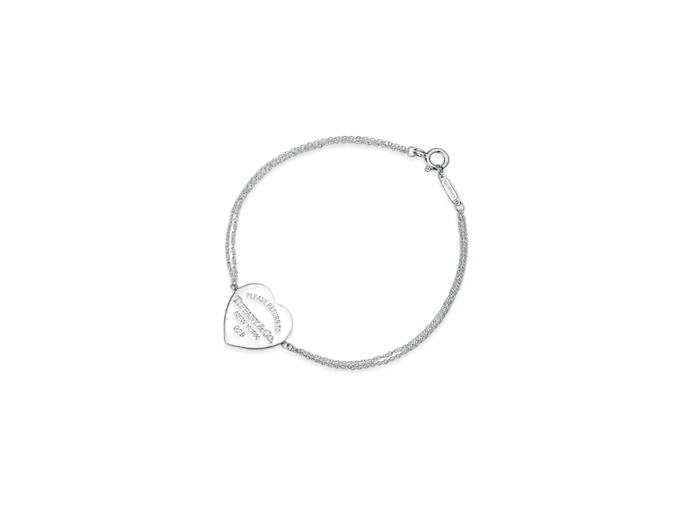Tiffany & Co. Return to Tiffany Heart Tag Double Chain Bracelet "Sterling Silver"