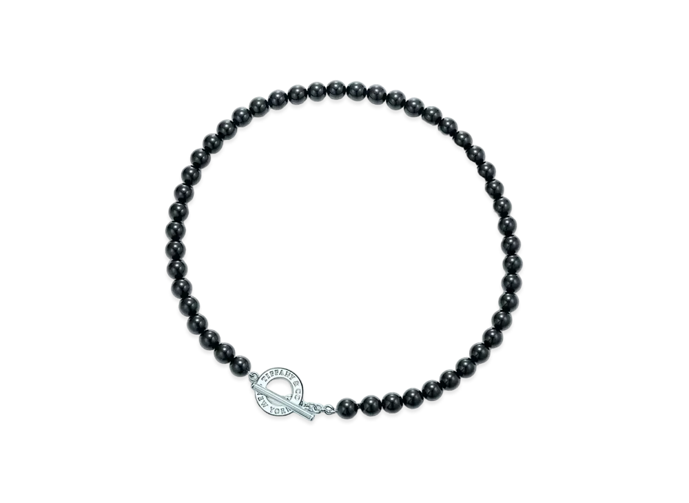 Tiffany & Co. Tiffany Beads Toggle Necklace Onyx "Black/Silver"