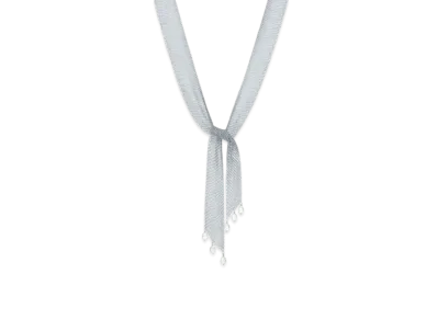 Tiffany & Co. Elsa Peretti Mesh Tie Necklace Fresh Water Pearl "Silver"
