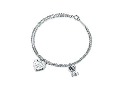 Tiffany & Co. Return to Tiffany Love Heart Tag Key Bracelet "Silver"