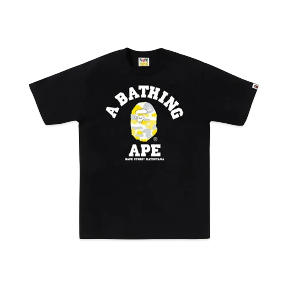 A BATHING APE Bape Store Matsuyama Camo College Tee "Black"