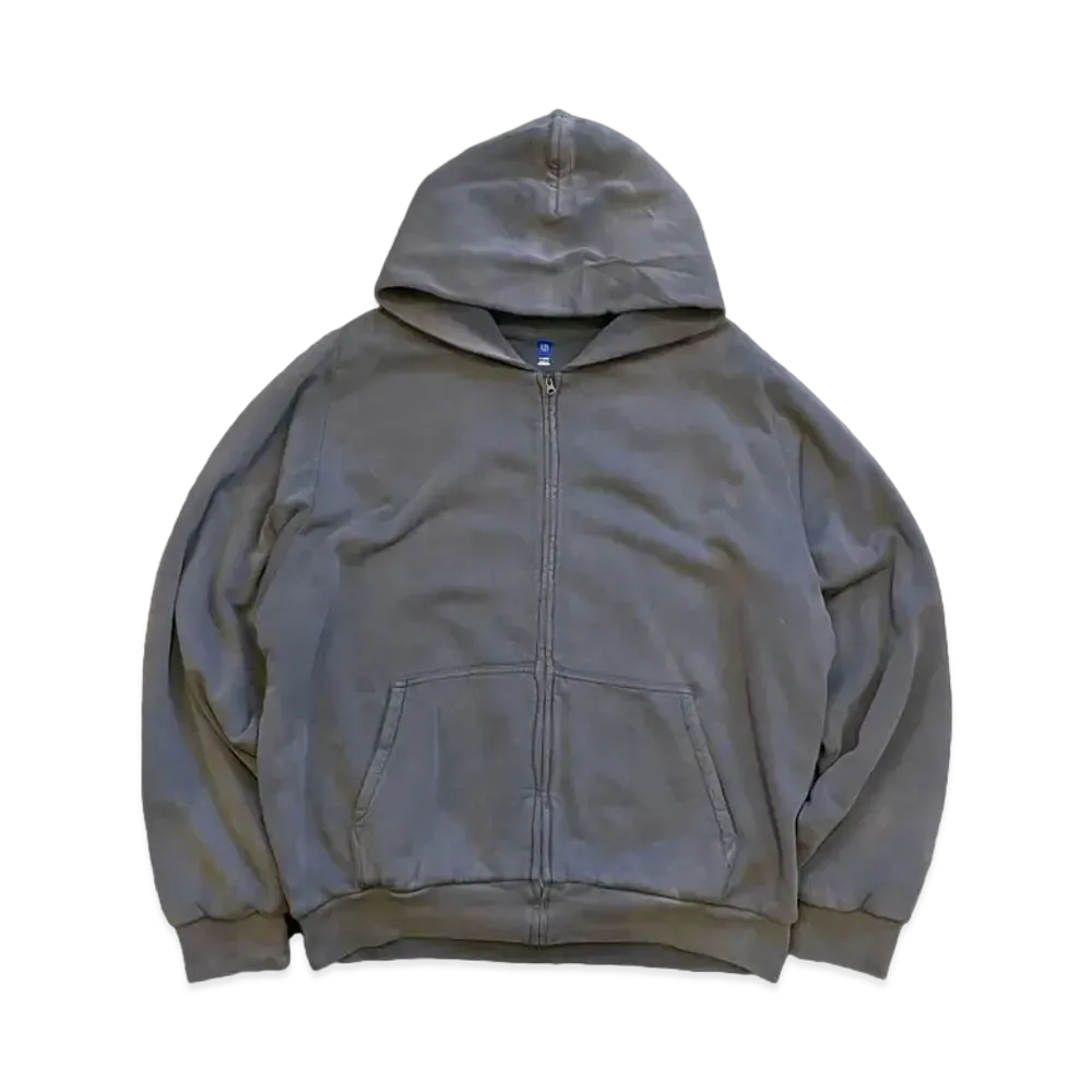 YEEZY GAP Doubleface Wide Silhouette Zip Up Sweat Hoodie "Poetic Grey"