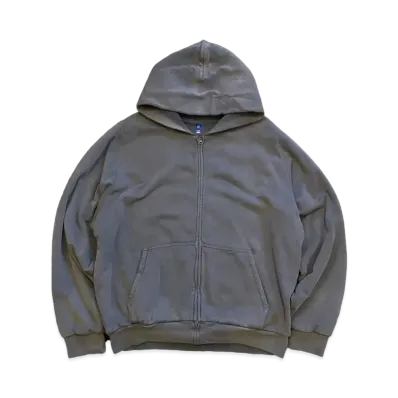 YEEZY GAP Doubleface Wide Silhouette Zip Up Sweat Hoodie "Poetic Grey"