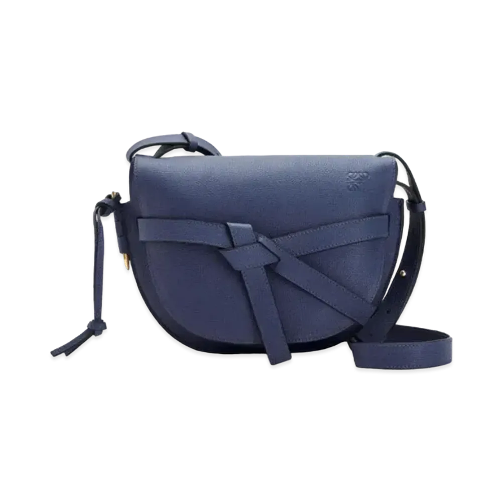 LOEWE Small Gate Bag In Pebble Grain Calfskin "Ocean"