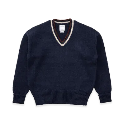visvim College V-Neck Knit "Navy"