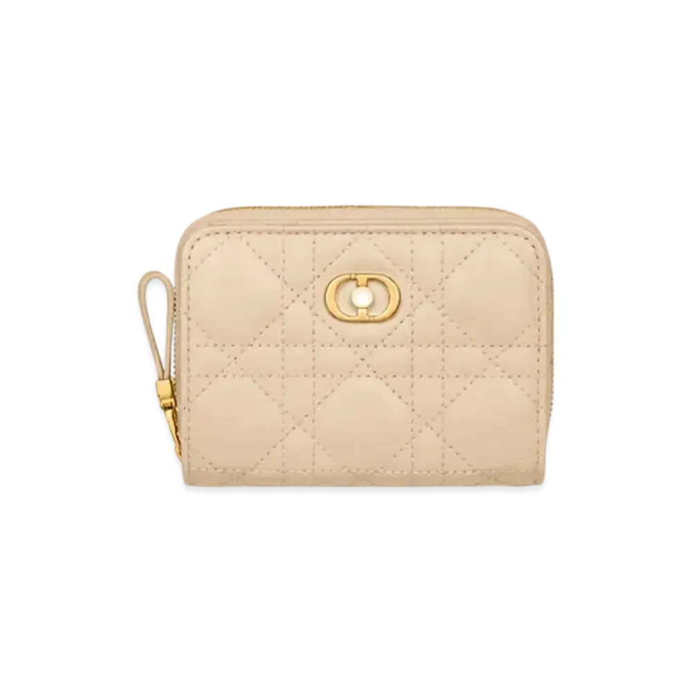 Dior Jolie Scarlet Wallet Cannage Lambskin "Powder Beige"