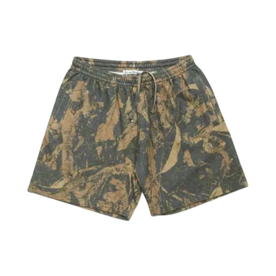 Acne Studios Printed Fleece Shorts "Mud Brown Camo"