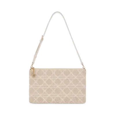 Dior Dream Bag Cannage Cotton Bead Embroidery "Dusty Ivory"