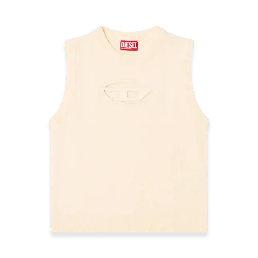 Diesel M-Argarin-Sl Knit Tank Top In Cashmere Blend "Beige"