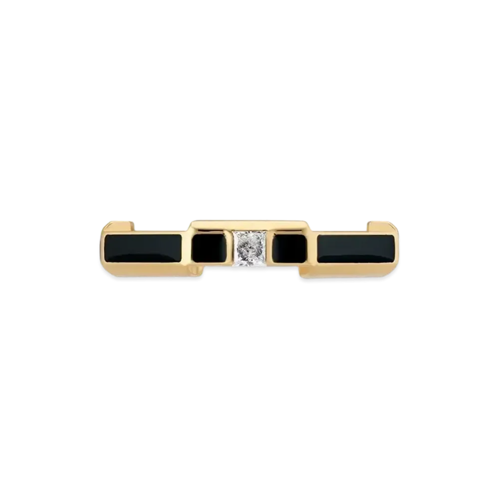 GUCCI Love Enamel Diamond Ring "Gold"