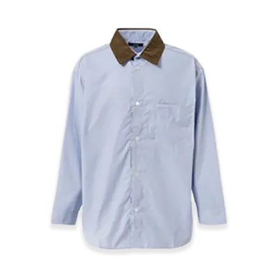 COMME des GARCONS HOMME Corduroy Collar Check Shirts "Navy"