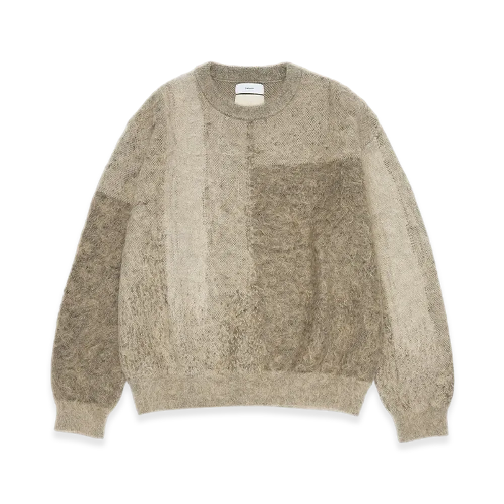 Graphpaper x YOKE Abstract Jacquard Crewneck Sweater "Grege"