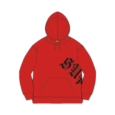 Supreme Old English Wrap Hooded Sweatshirt "Red"