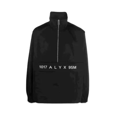 1017 ALYX 9SM Logo-Print Zip-Up Windbreaker "Black"