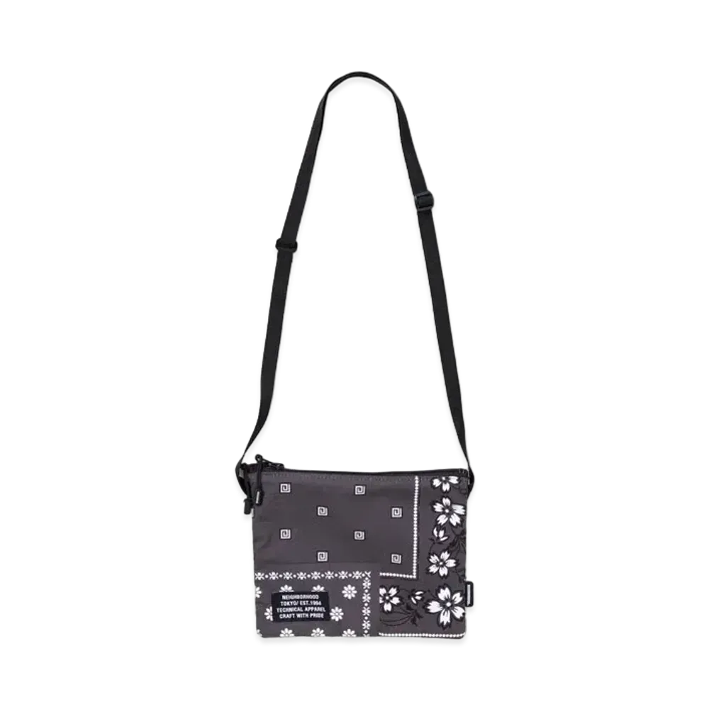 NEIGHBORHOOD BANDANA CHOPPED SACOCHE / C-LUGGAGE "Gray"