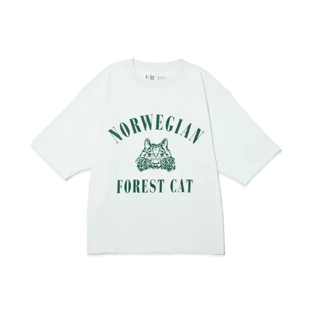 F/CE. Forest Cat Big Tee "White"