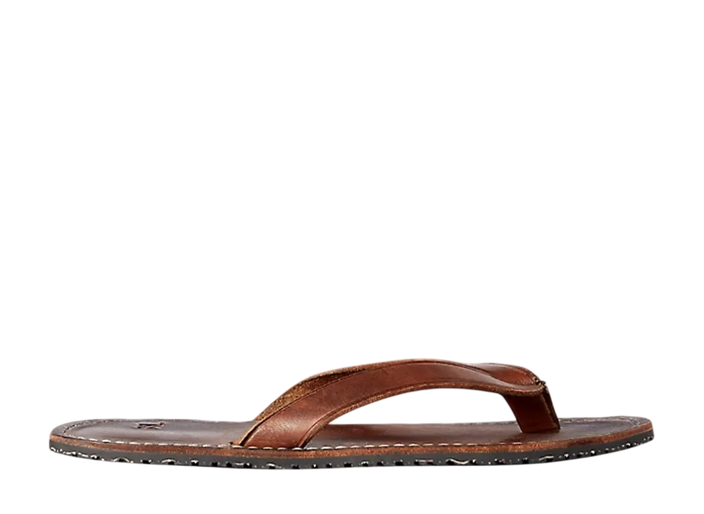 RRL Ralph Lauren Leather Flip-Flop "Dark Brown"